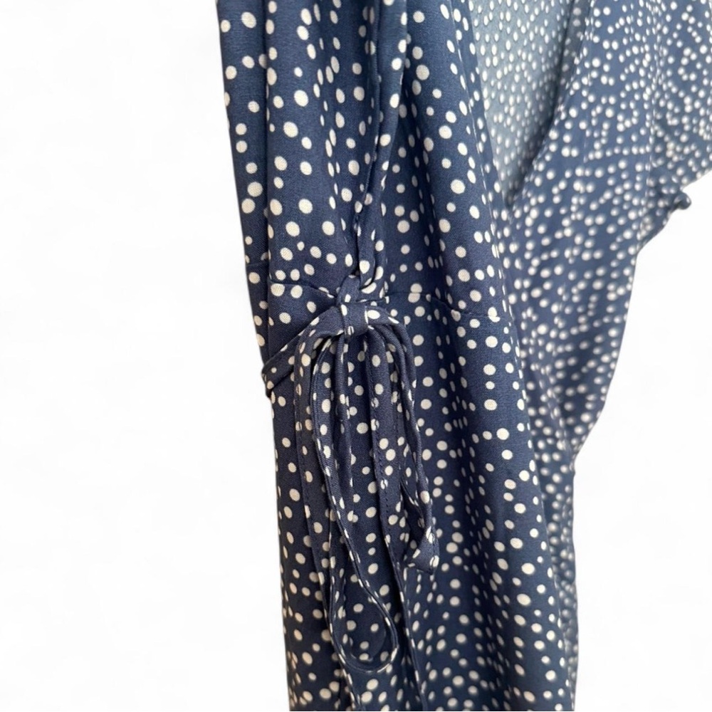 Blue Polka Dot Wrap Dress - Picture 4 of 4
